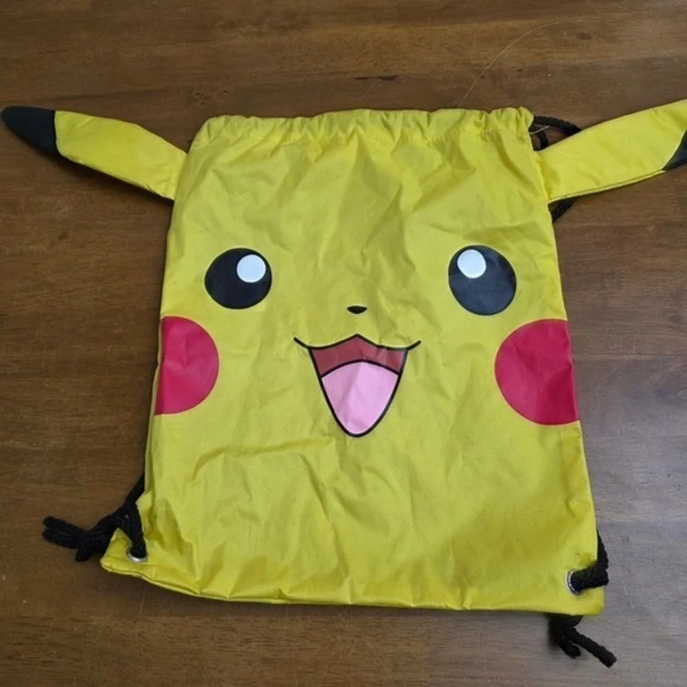 Pokemon Pikachu Drawstring eBackpack Bag with Lanyard‎ Yellow